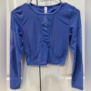 Lululemon Athletica Wild Indigo Mesh Panelled Training Long Sleeve Shirt